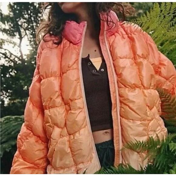 Free People Movement Pippa Packable Jacket Puffer Glossy Ombre Size M - Picture 2 of 6